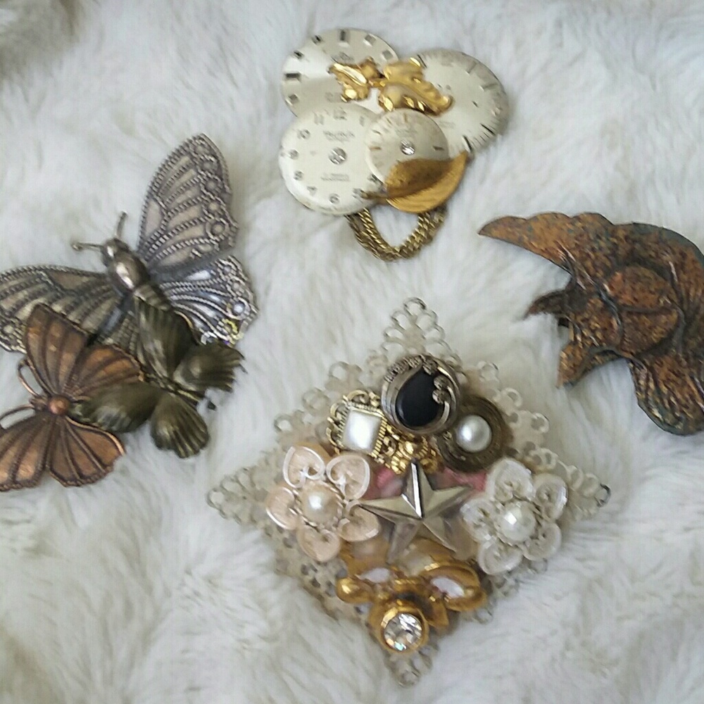 VINTAGE HANDMADE ONE OF A KIND BROOCHES!